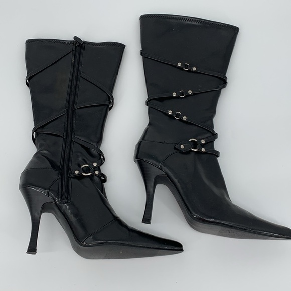 Pointy Black Boots Size 5 - Picture 2 of 8
